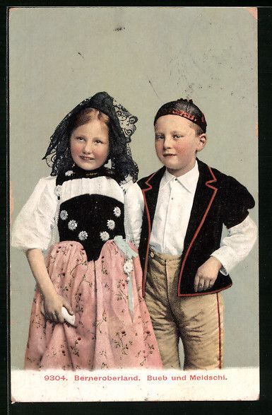 Cartoline postali: Bueb und Meidschi aus dem Berner Oberlan – Usato da Berlin venduto da bartko-reher