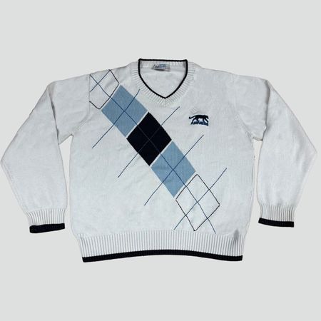 Airness knitted white v-neck sweatshirt (nike adidas retro)