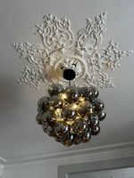 Plafonnier boules en verre fumé - comme neuf