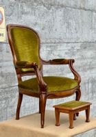 antiker Sessel im Louis XV Stil mit Fussschemel