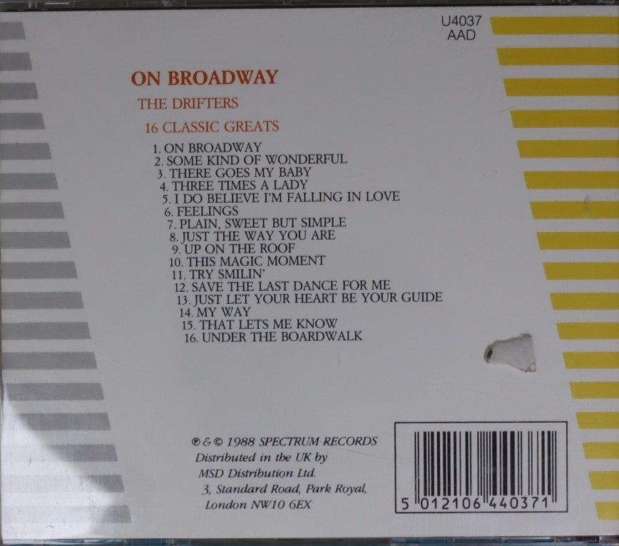 CD: ON BROADWAY - THE DRIFTERS 16 CLASSIC GREATS – Usato da Luzern venduto da CONTENTI 2