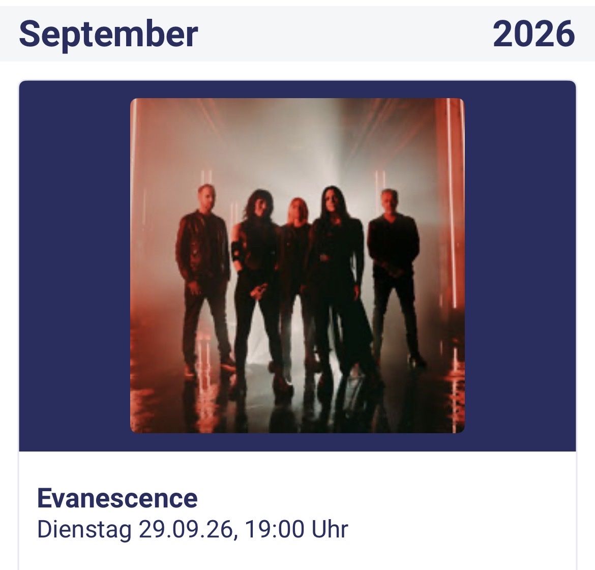 Tickets: Evanescence 29.9.2026 – Neu (gemäss Beschreibung) aus Urtenen-Schönbühl von Evilette