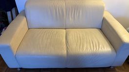 Ledersofa beige