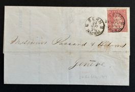 ALTBRIEF SCHWEIZ 1857 STRUBEL 15RP. MIT ATTEST