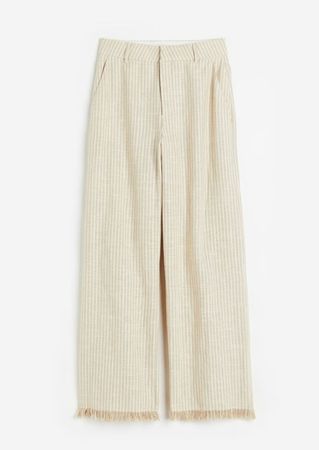 Elegante fransen Hose aus leinen