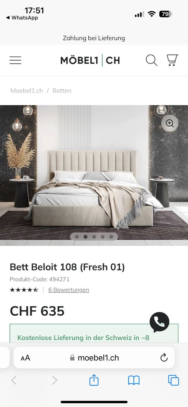 Letti: Bett mit Lattenrost 180x200cm – Usato da Interlaken venduto da sise_kv 5