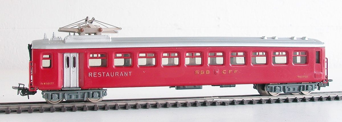 Hag Modellini di ferrovie: Hag Speisewagen Dr4 der SBB Spur H0 – Usato da Oberwil BL venduto da Klang