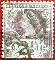 1887 Briefmarke, Queen Victoria 1 1/2 d