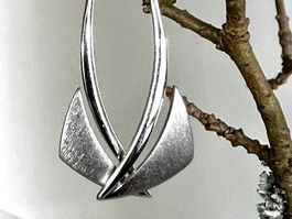 Silber Ohrhänger 925 4cm skulptural modern -Brisurverschluss