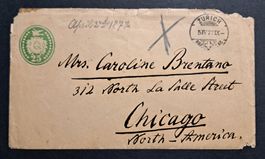 Tüblibrief Zürich nach Chicago USA 1877