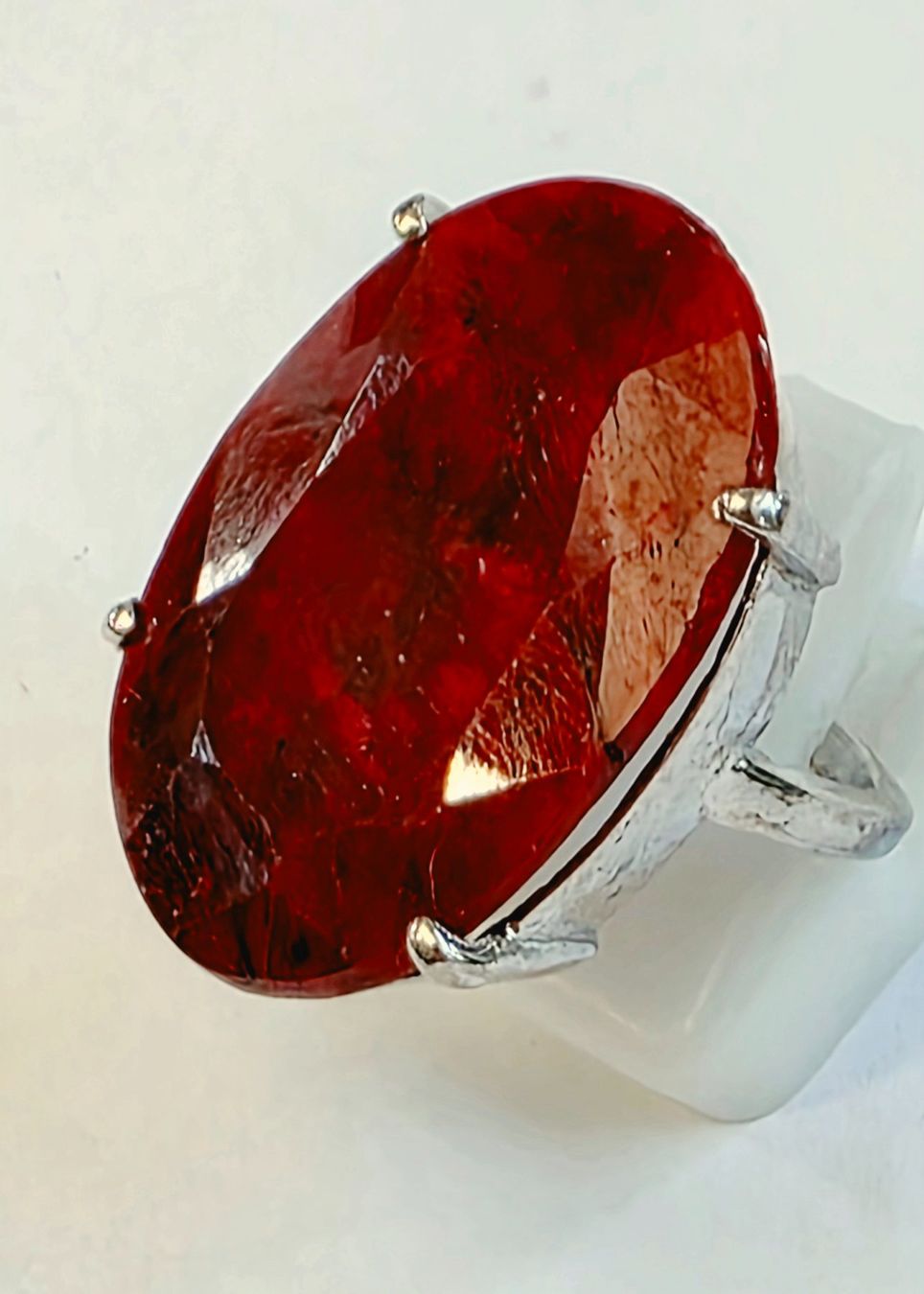 Anelli: Ring mit grossem ovalem Rubin Silber 925 neu – Nuovo (secondo la descrizione) da Zürich venduto da benedikt12 6