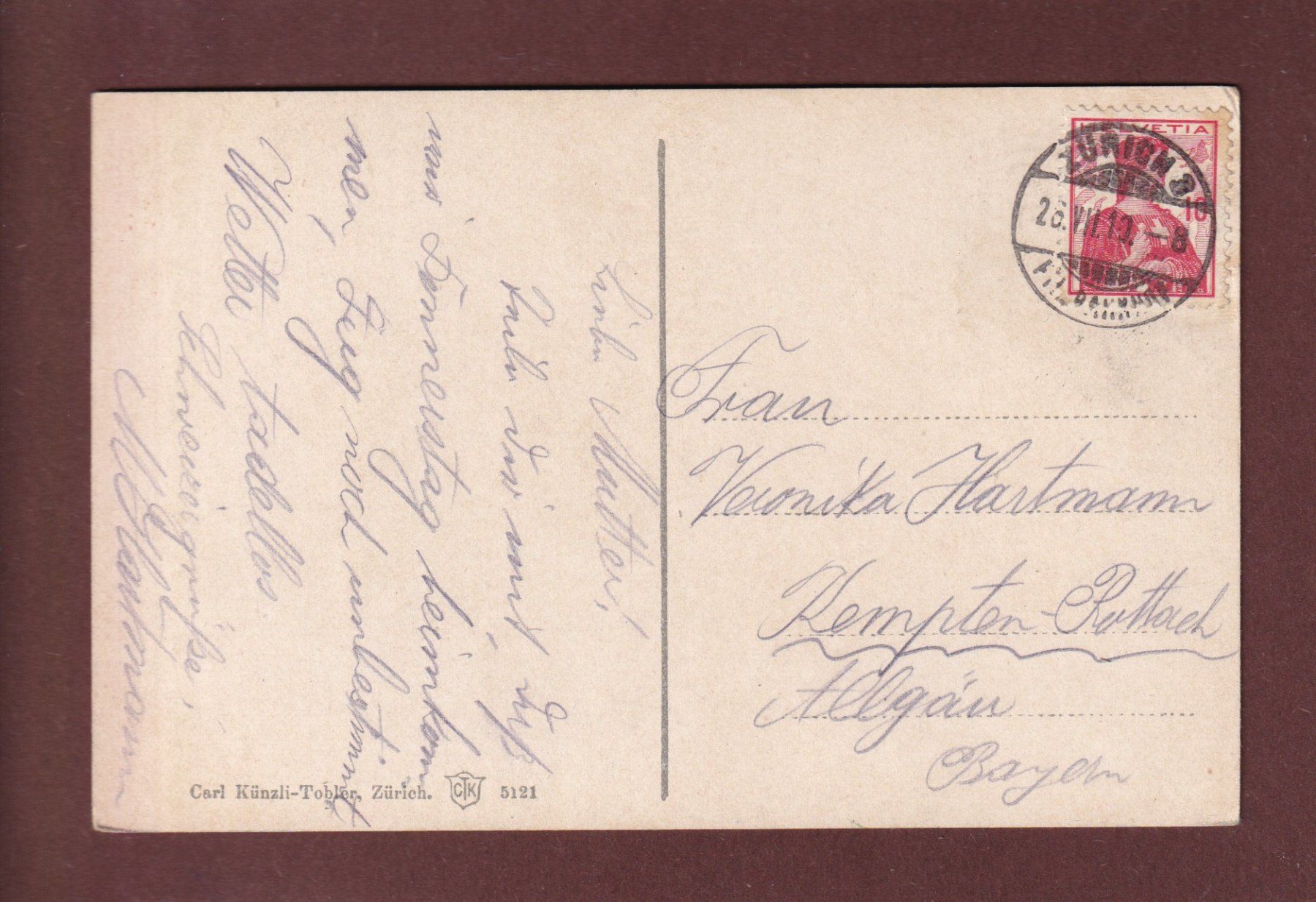 Cartoline postali: ZÜRICH - Stadttheater - 1910 – Usato da Pully venduto da nicecards 1