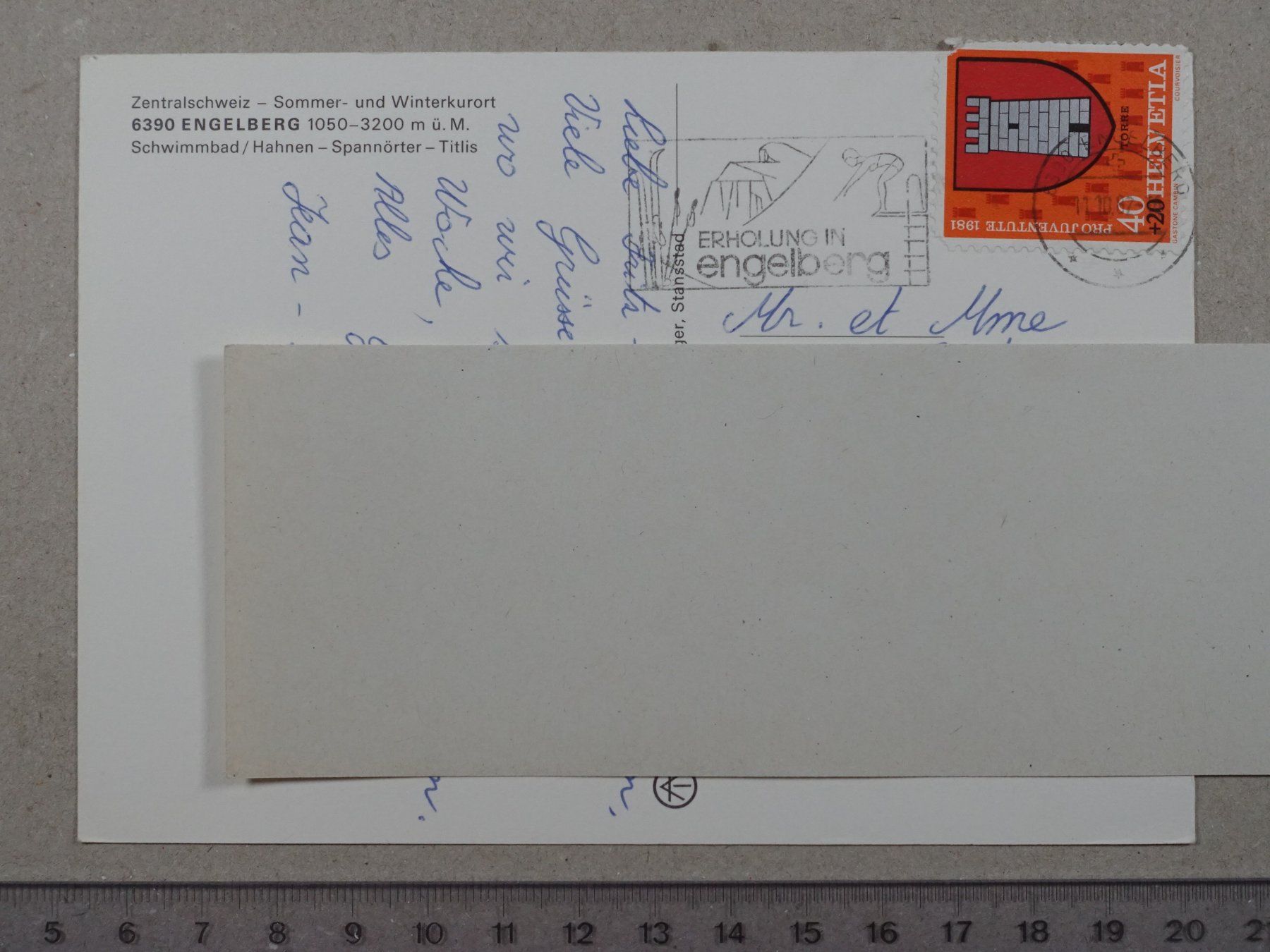 Cartoline postali: Engelberg, 1982 – Usato da Lenzburg venduto da fh1 1