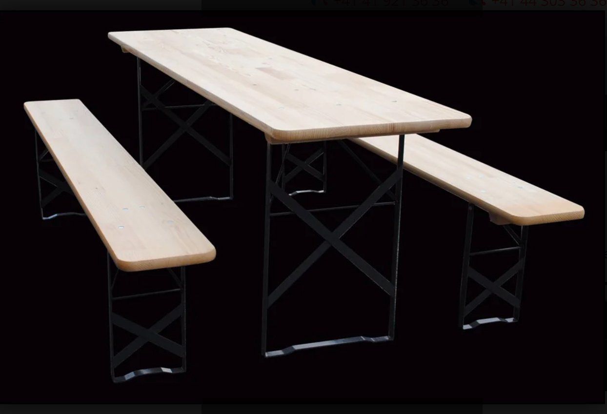 Set di tavolo e panche: Festbankgarnitur 220 x 60 m "GUT" – Usato da grosswangen venduto da Poliniman0