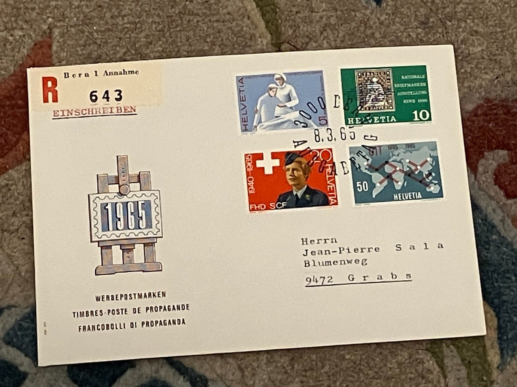 Buste & buste per spedizione: CH FDC  Einschreiben 1965 – Usato da Koblenz venduto da Markenhimmel