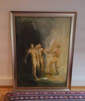 expressiv-figuratives Ölgemälde auf Leinwand.