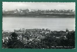 Neuchâtel, vue générale, 1940, gelaufen
