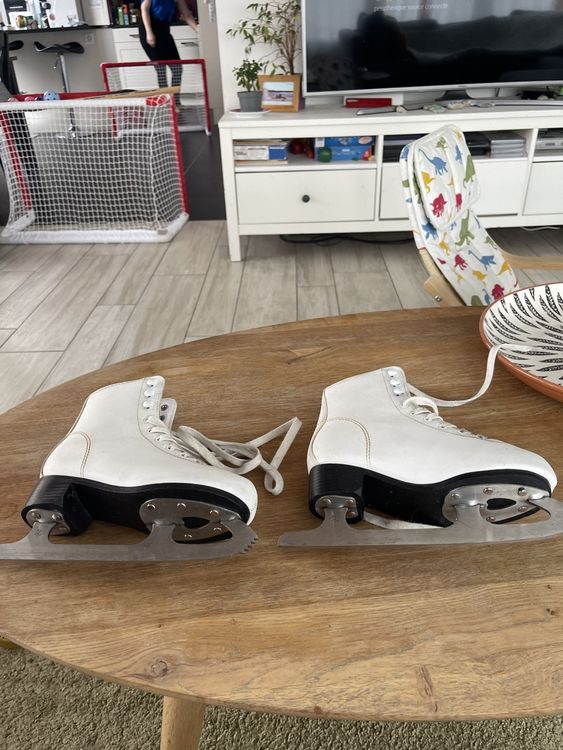 Anciens Patins à Glace Rapide Viking Tailles 34 Et 40 Cuir Vintage - Occasion