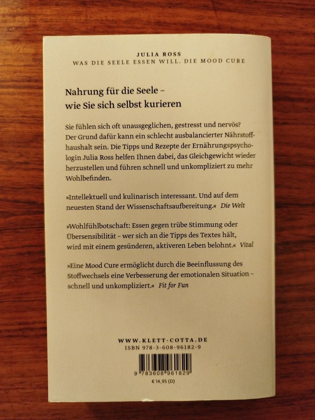 Bücher: Was die Seele essen will von Julia Ross – Gebraucht aus Wettingen von Beo 3