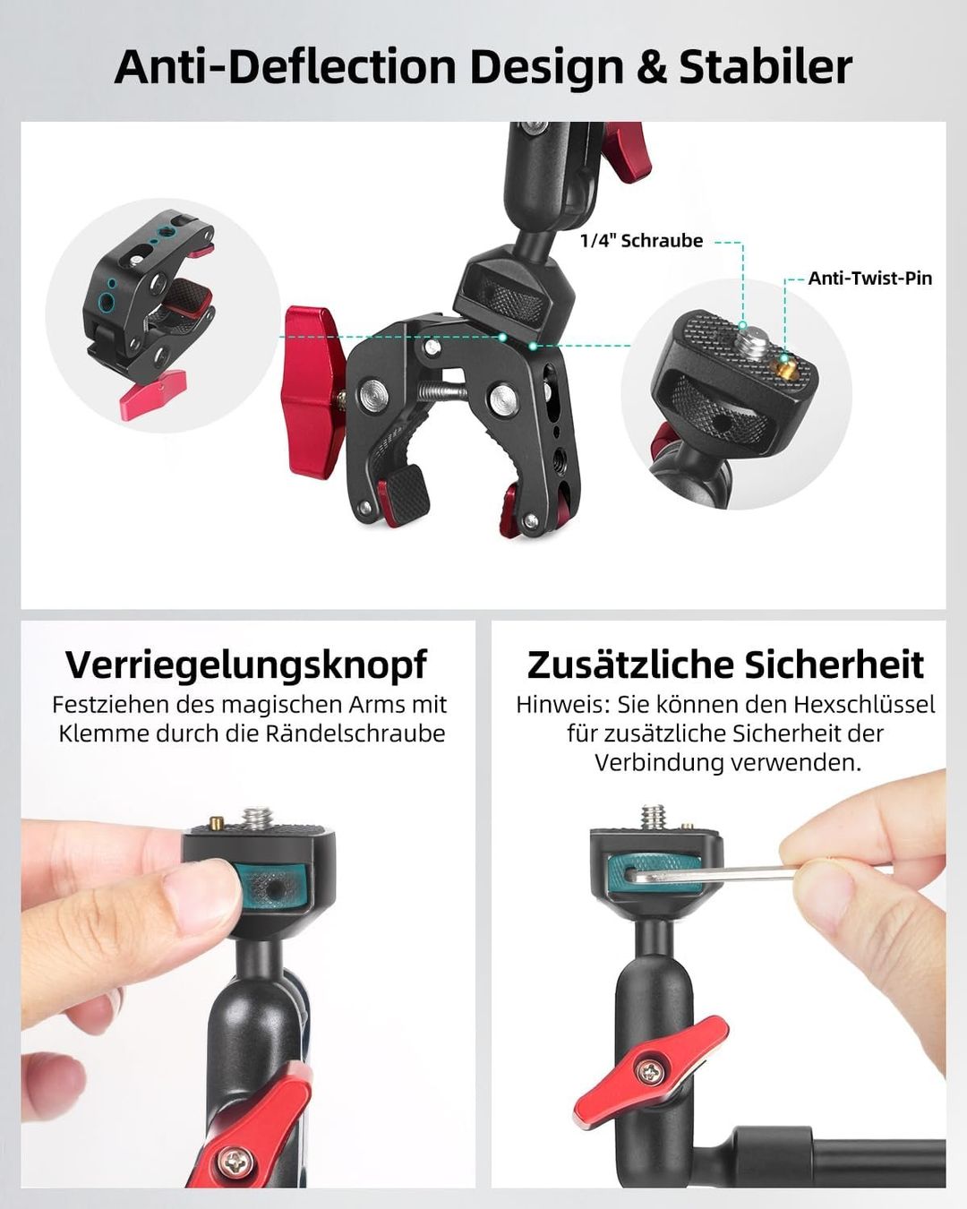Supporti a parete: 22'' Magic Arm mit Super Clamp XLarge – Nuovo e nell'imballaggio originale da Geneve venduto da Titi2008 6