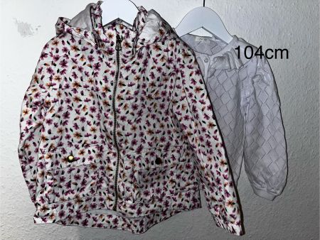 One lined mid season floral jacket & white cardigan (104cm)