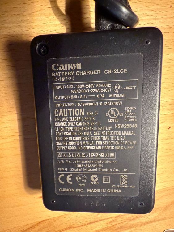 Caricabatterie Vhbw Per Canon CB-2LCE – Stazione Di Ricarica Con Spia LED, Alimentatore 220V E Cavo Auto 12V, Per Batterie Fotocamera Reflex