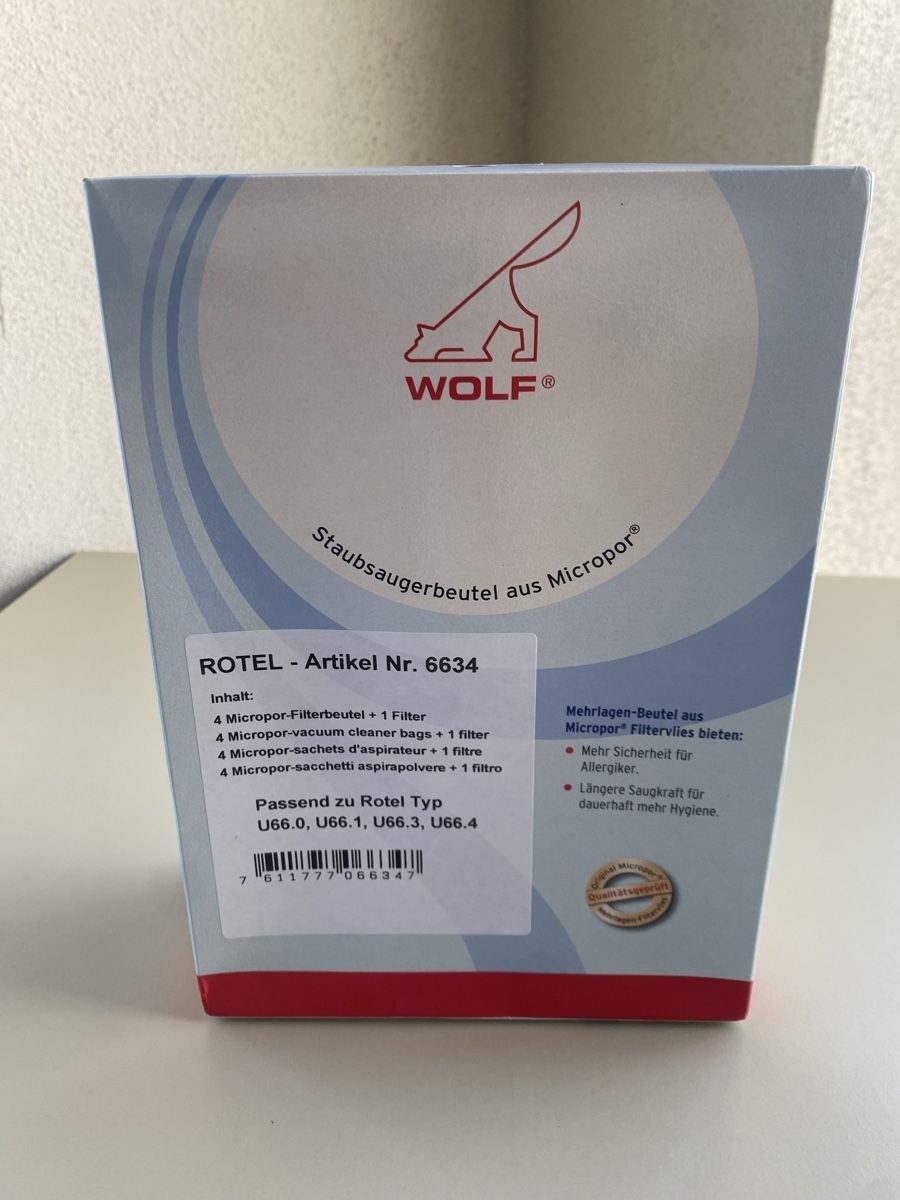 Rotel Aspirapolveri & Accessori: WOLF Staubsaugerbeutel zu Rotel Typ 66.0/1/3/4 – Nuovo e nell'imballaggio originale da Wittenbach venduto da kramerei.vanessa