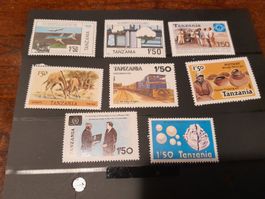 Tanzanie : Collection de timbres variés, vintage! 🌍🦒🚂