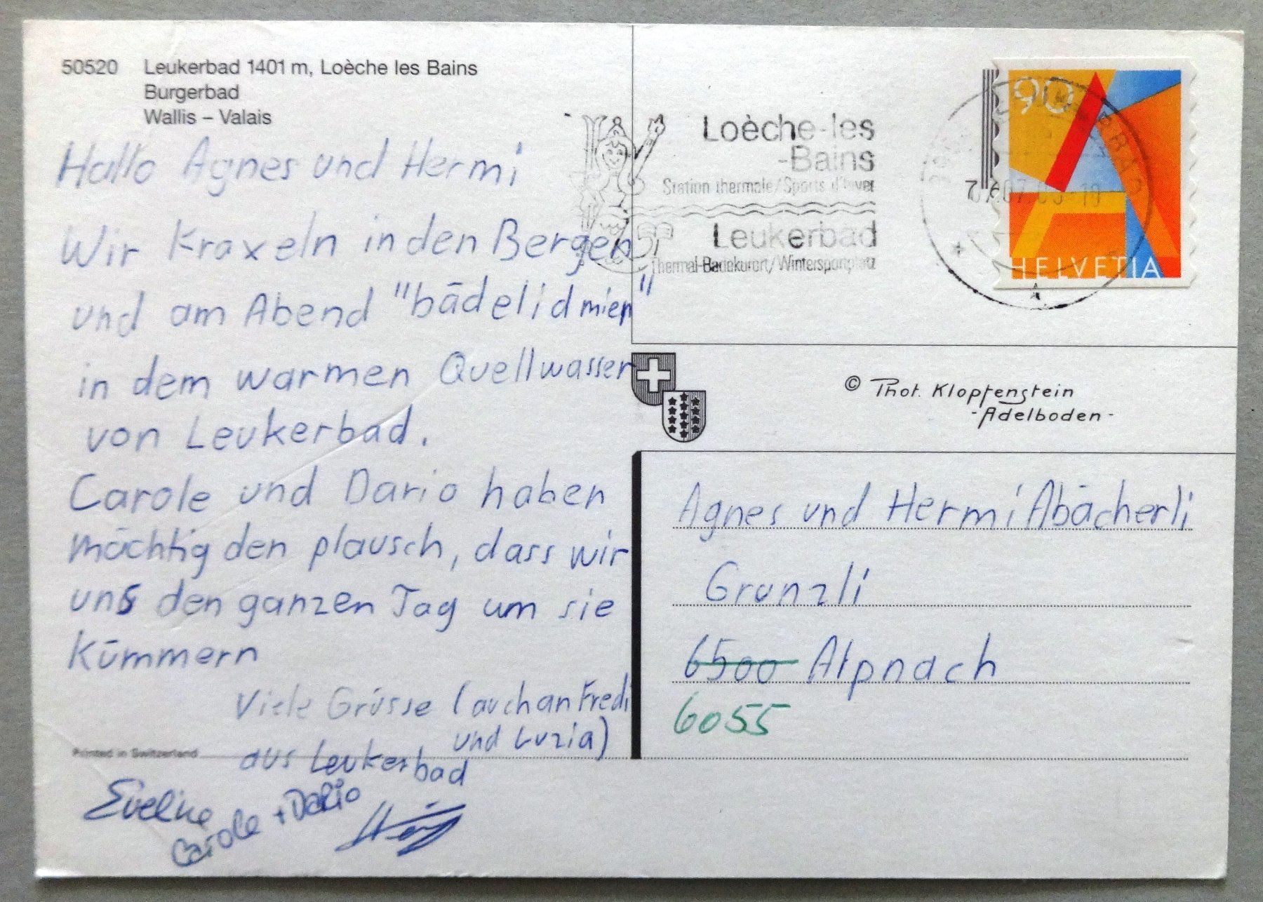 Cartes postales: Leukerbad 1401 m, Burgerbad – Défectueux à Fétigny par Billy2miny 1