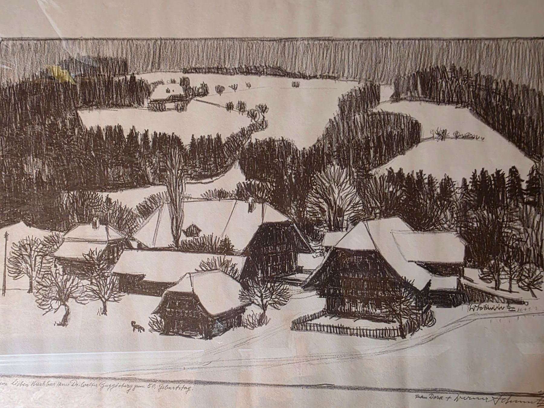 Dipinti: Kohle oder Tusch Zeichnung - Werner Schmutz - 1973 – Usato da Walterswil BE venduto da Lonitti