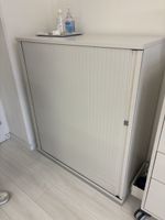 Aktenschrank mit Rolltür weiss Metall Büromöbel 