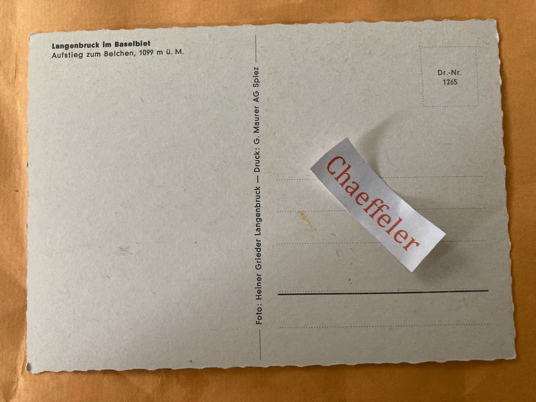 Cartes postales: Langenbruck im Baselbiet – D'occasion à Zürich par Chaeffeler 1