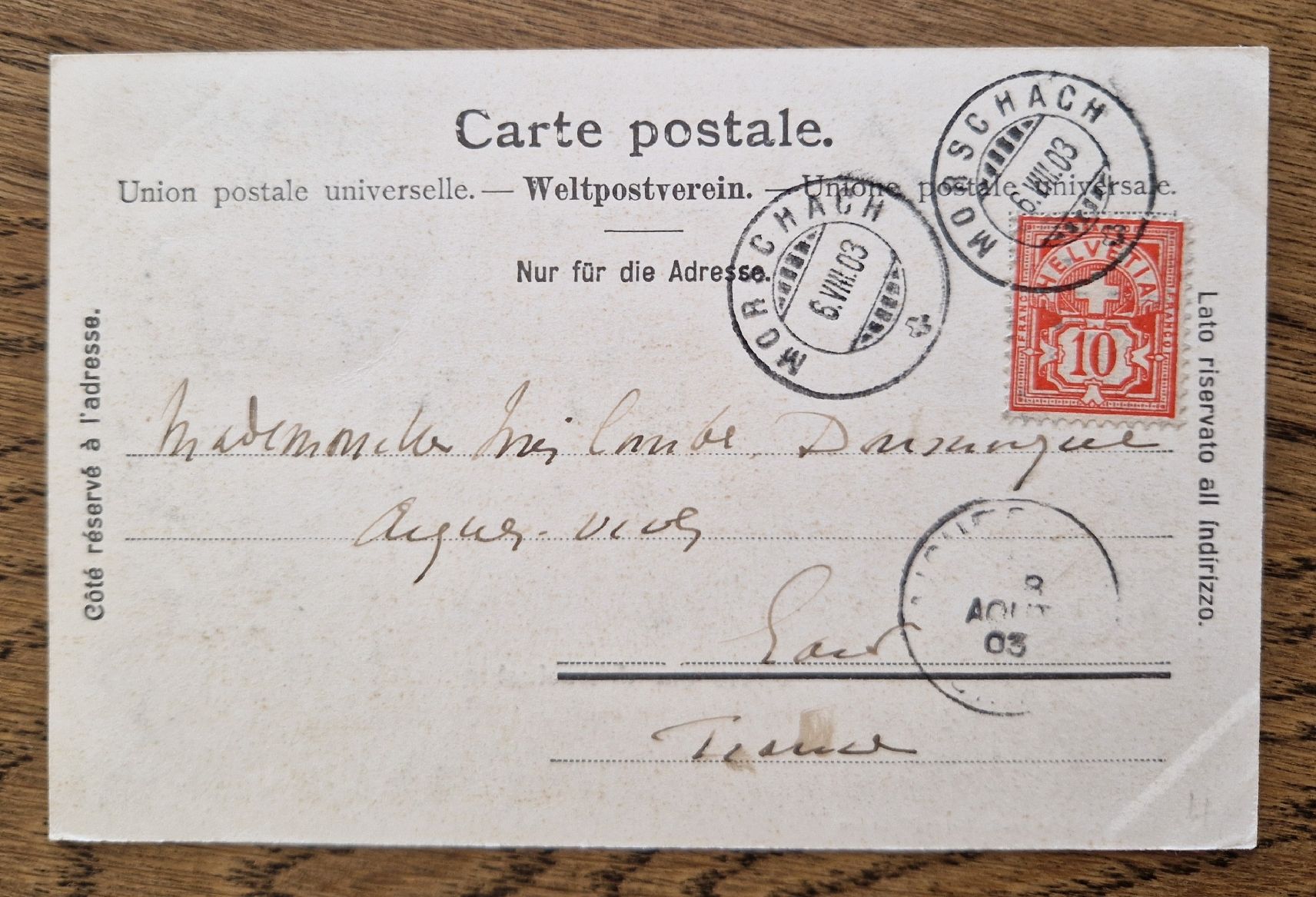 Cartoline postali: Gruss aus Morschach 1903 – Usato da Ebikon venduto da Donar50 1
