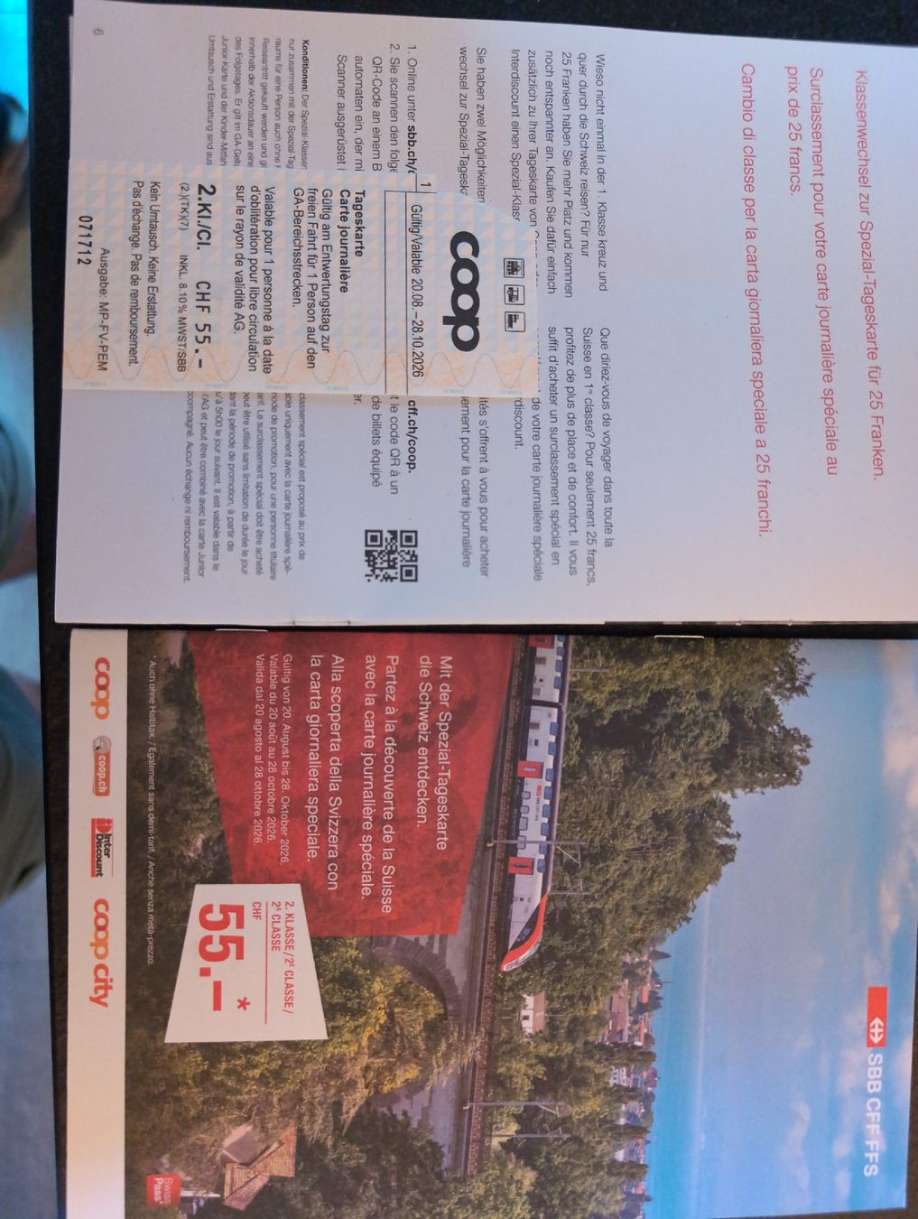 Banknoten: 2 billets - carte journalière - 28.10.2026 – Neu und originalverpackt aus Versegères von inf_ft5q
