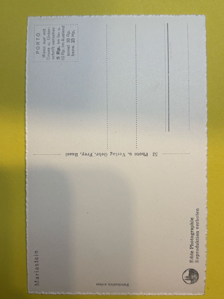 Cartoline postali: AK von Mariastein Kirche – Usato da Rümlang venduto da Kartenpost1 1