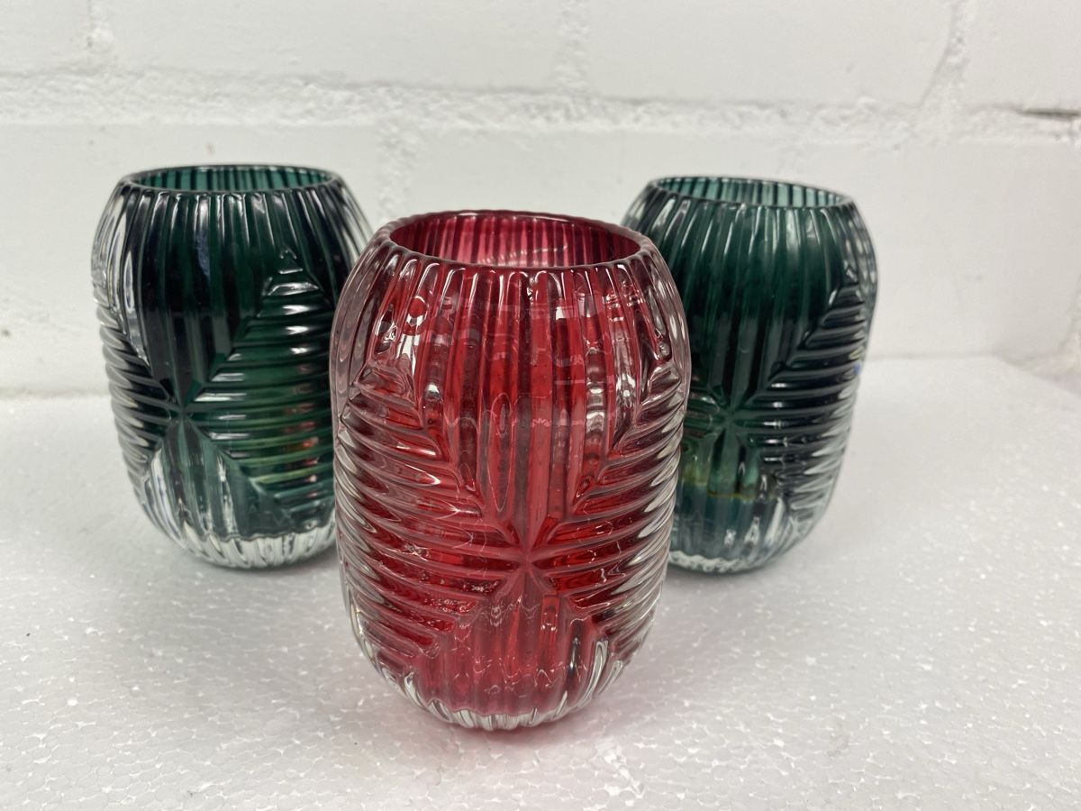 Bougeoirs: 3 Glas Windlichter Kerzenhalter Rot Grün – D'occasion à sursee par trilli-tralli 6