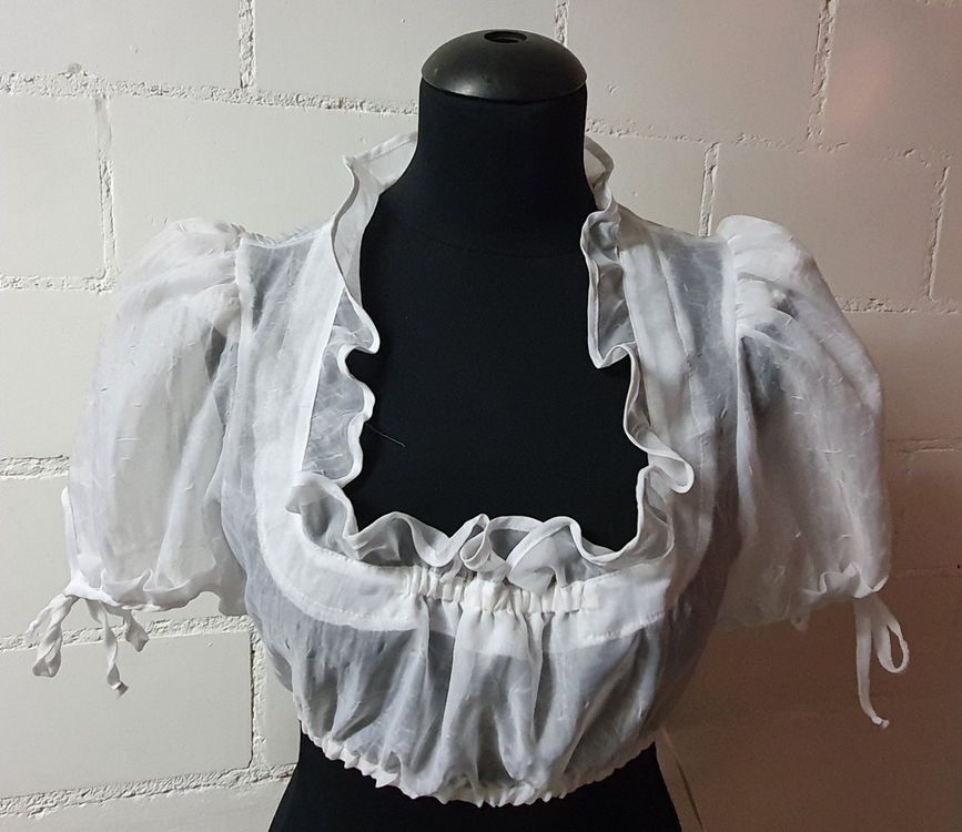 Lukas Trachten-Dirndl Bluse Mit Halskette – Landhausstil, Aus Baumwolle, Neu Mit Etikett