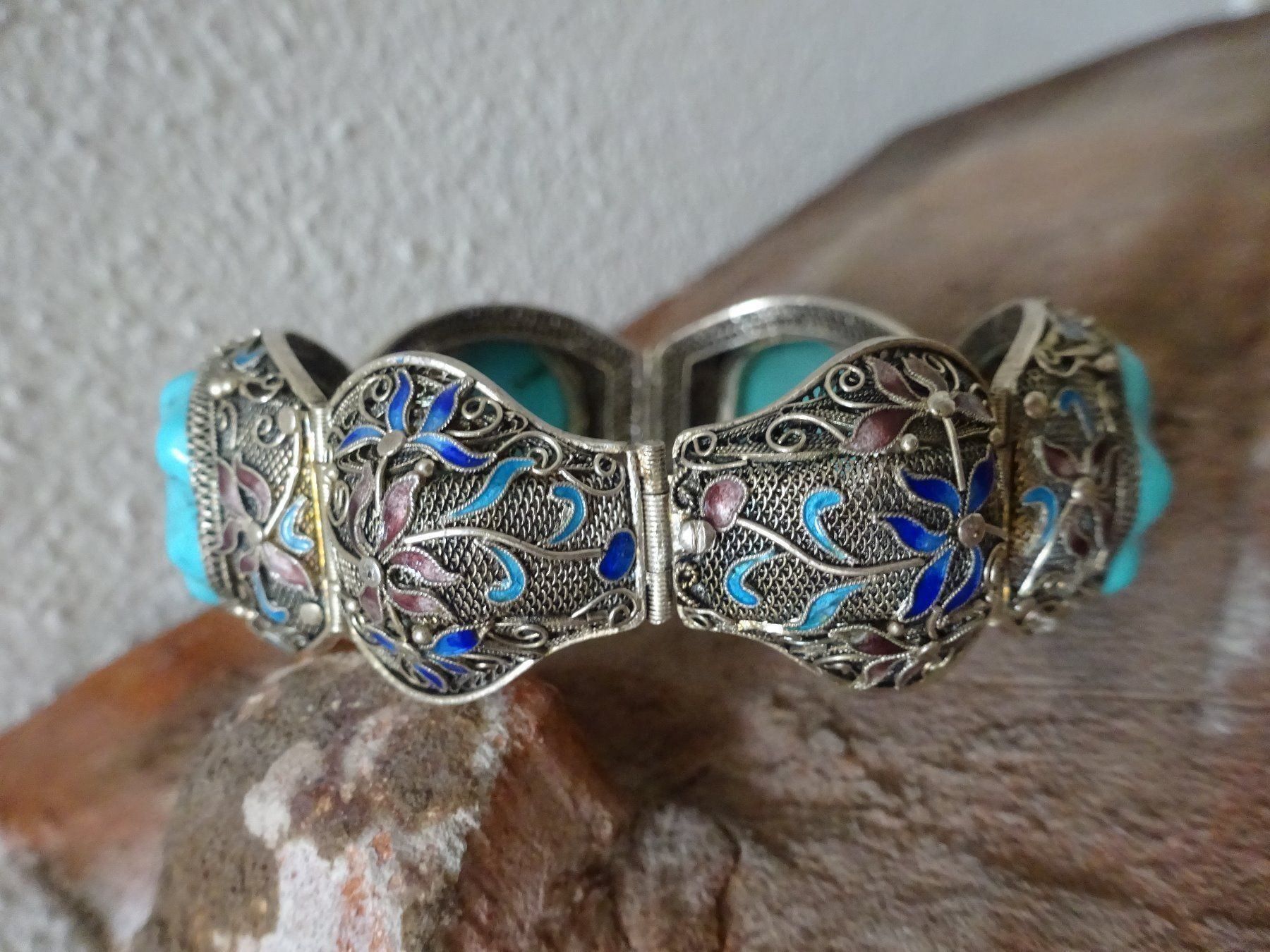 Bracciali & Braccialetti: Armband Türkis China Cloisonné / Silber – Usato da Esslingen venduto da FetteSchnecke 6