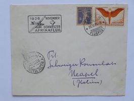 Brief 1926 "SCHWEIZER AFRIKAFLUG", ZÜRICH > NEAPEL 28.XI.26