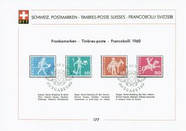 Sammelblatt PTT ET-Stempel no 177-180