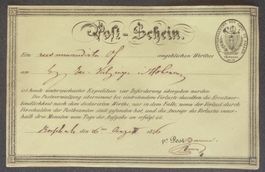 RORSCHACH–Hohenems 1846: Postschein für recommandirten Brief
