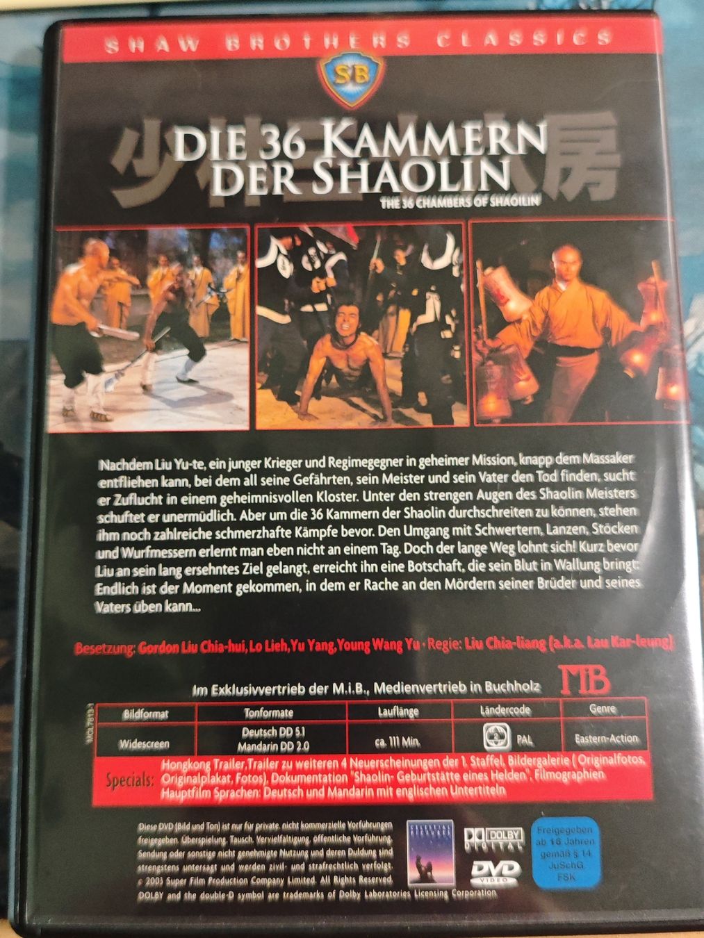 Tutti i DVDs: Die 36 Kammern der Shaolin  – Usato da Laufenburg venduto da grossrto 1