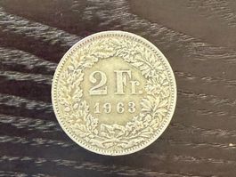 1 x 2 Franken Schweiz 1963 – zirkuliert