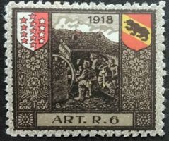 Soldatenmarken 1.WK, Artillerie Rgt 6, grau, Wi 3.Div 130