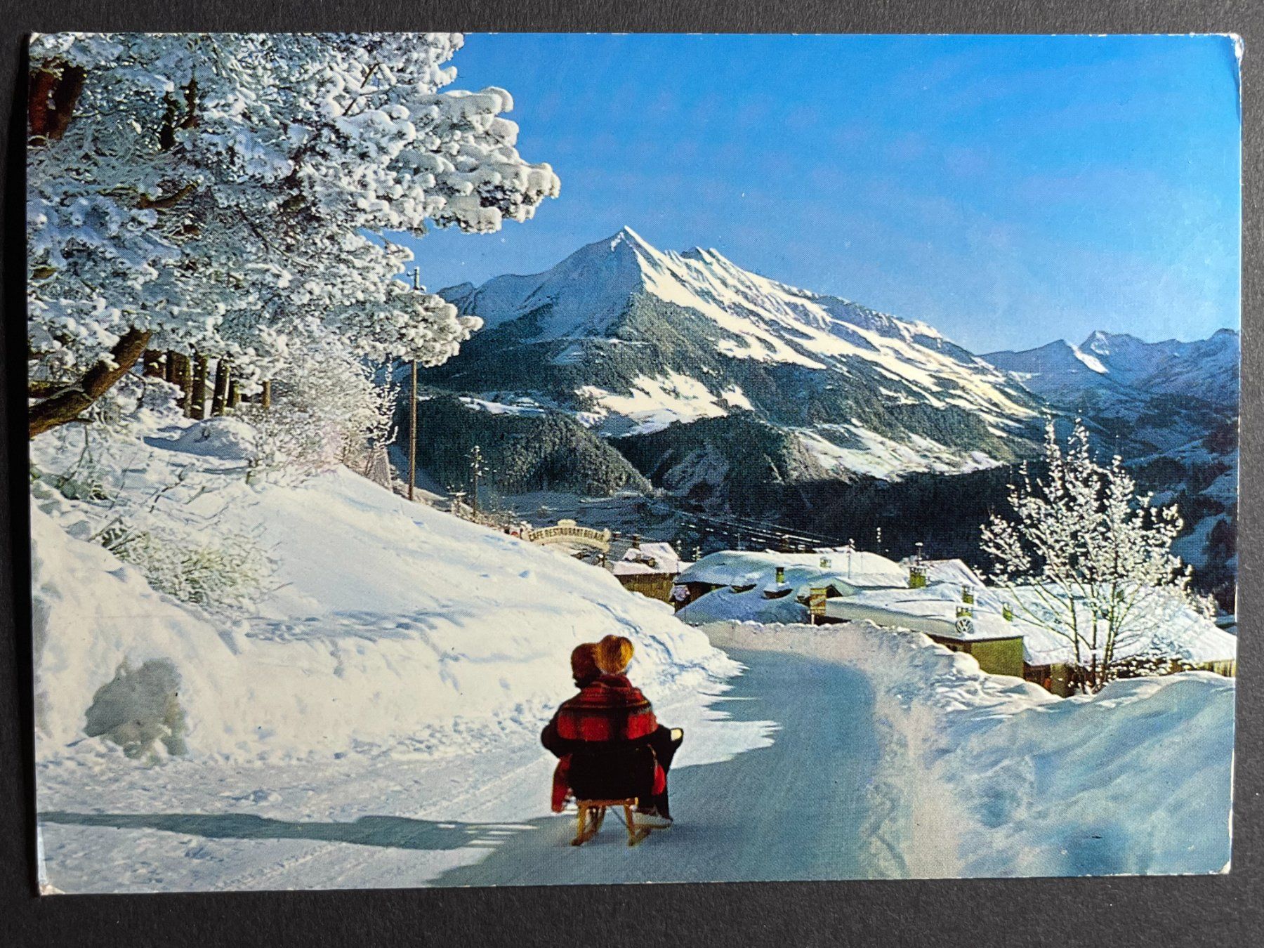 Ansichtskarten: Leysin, le Pic Chaussy - Schlittelfahrt – Gebraucht aus Steg VS von _vinci_