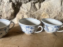 Tassen Set 3 Stk. Zwiebelmuster Porzellan blau weiss