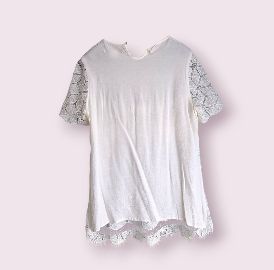 Blusen: Blouse en dentelle blanche, boho chic - Taille 42 – Gebraucht aus Renens VD von del_t2kx 1