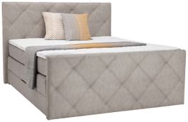Boxspringbett Grau mit Stauraum, 180x200cm, NEU
