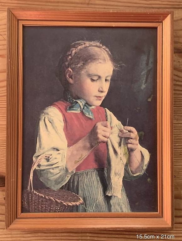 Foto & Immagini: Bild Junge Strickerin von Albert Anker – Usato da Chur venduto da Tenorio