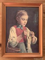 Bild Junge Strickerin von Albert Anker